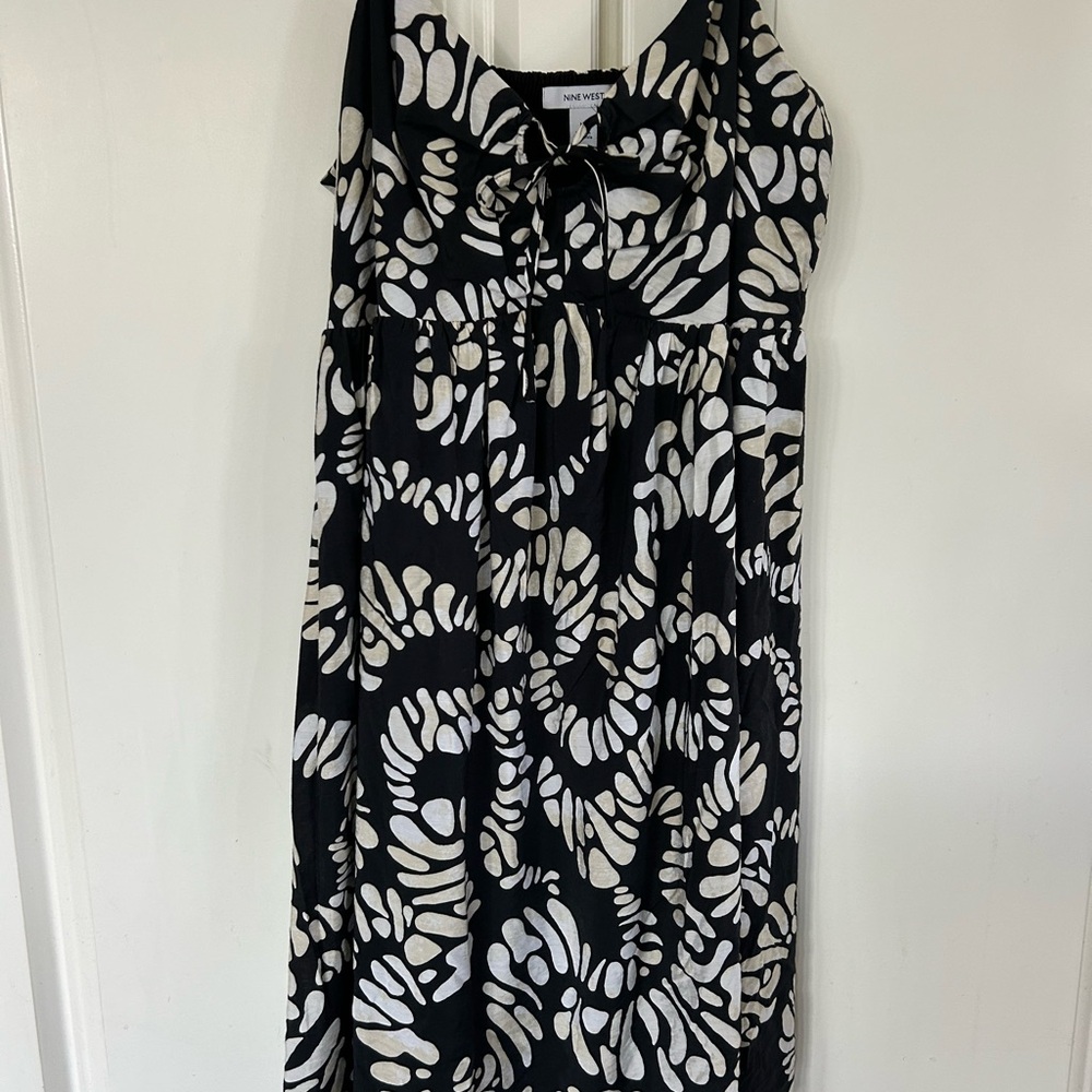 Nine West Leaf Print Short Sundress Medium So Cute and Flirty